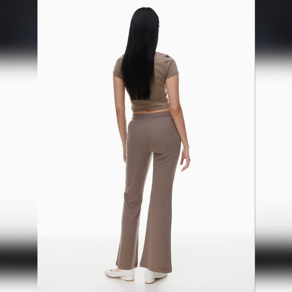 Aritzia Sunday Best Baby Waffle Pants Flare Burgundy Size XS - Picture 3 of 10